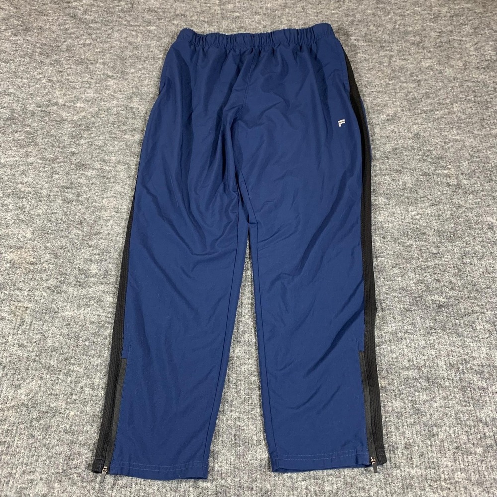 FILA Pants Mens XL Blue Track Pants Soccer Futbol Joggers Pull On Gym Stretch
